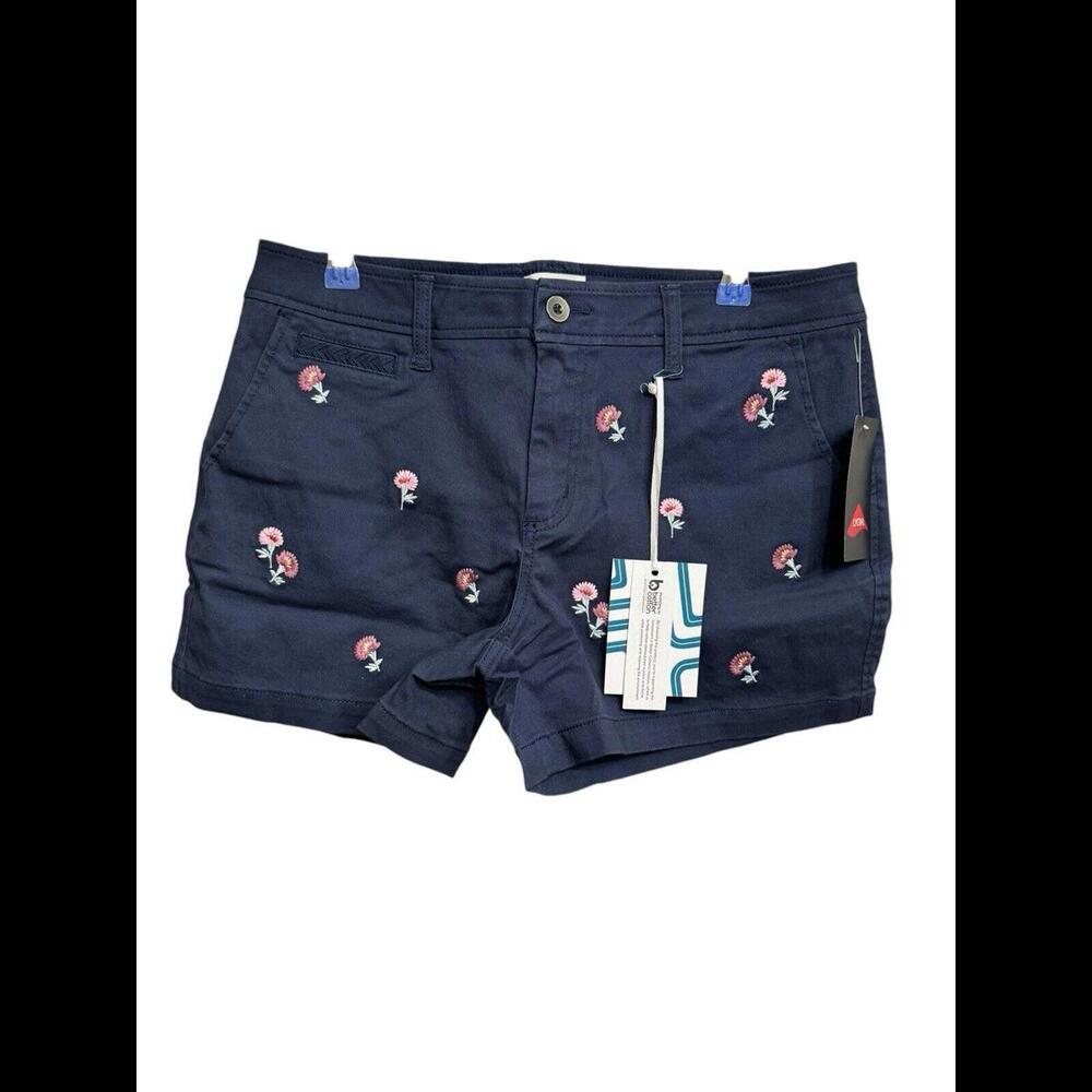 NWT Market & Spruce Embroidered Floral Navy Mid rise Shorts - multiple sizes